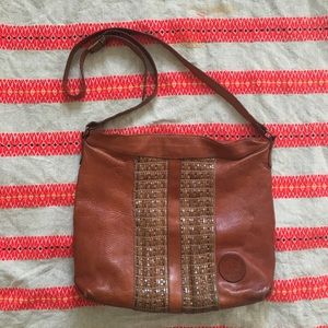 EARTHBAGS vintage XL brown leather purse